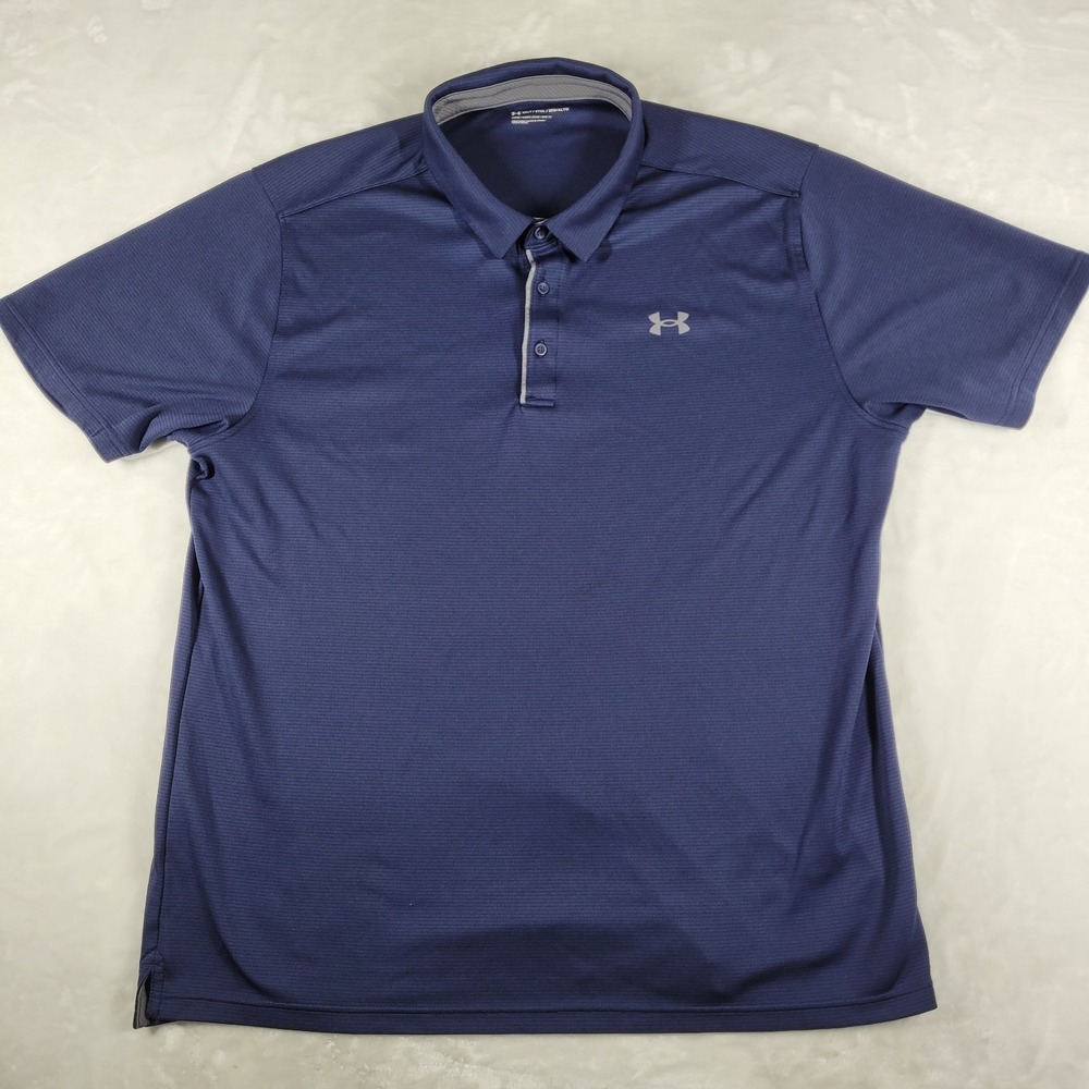 Under Armour Short Sleeve Polo‎ Shirt Men's 3XLT Blue Loose Fit Active Sports